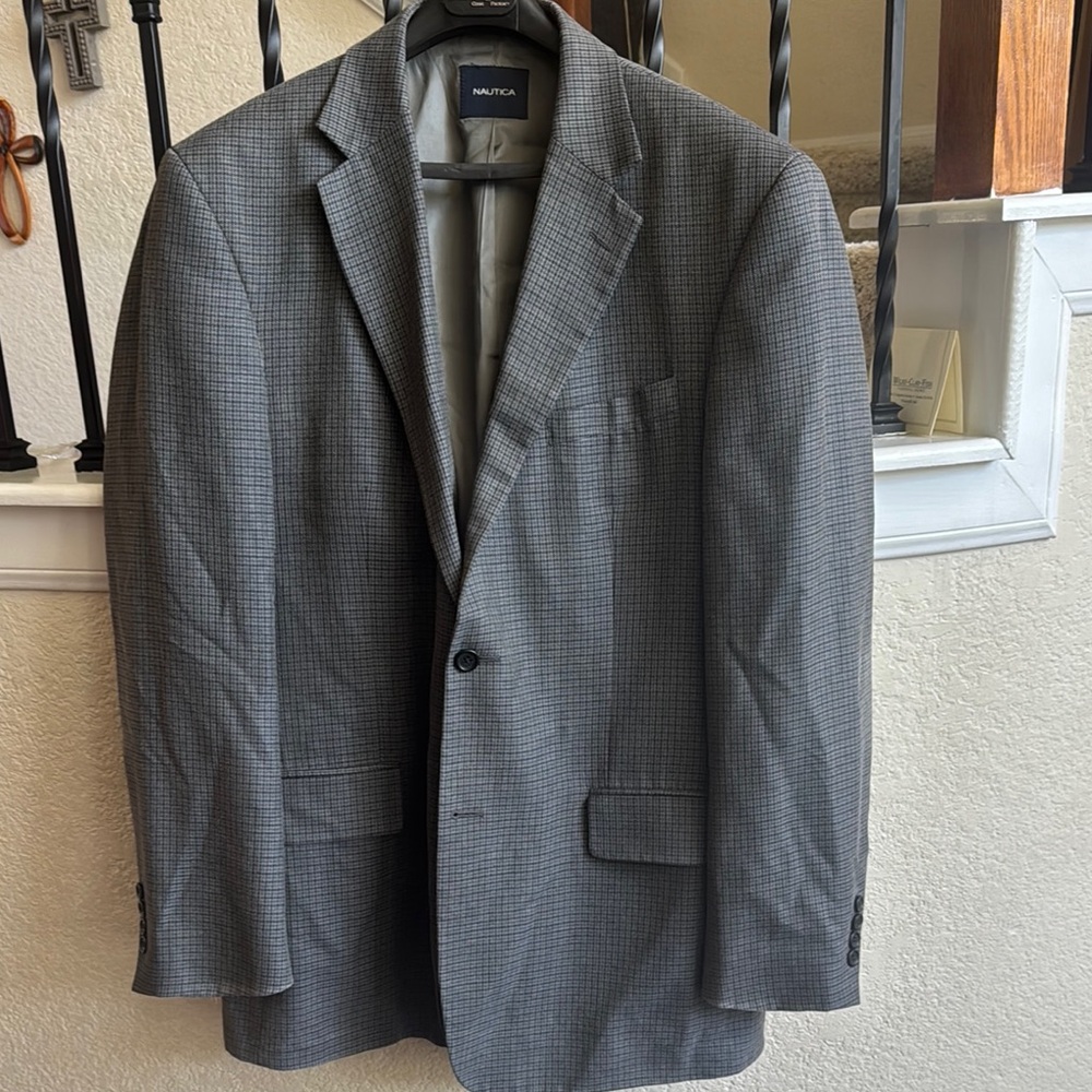 Nautica Gray Sport Coat Classic Tailored Blazer